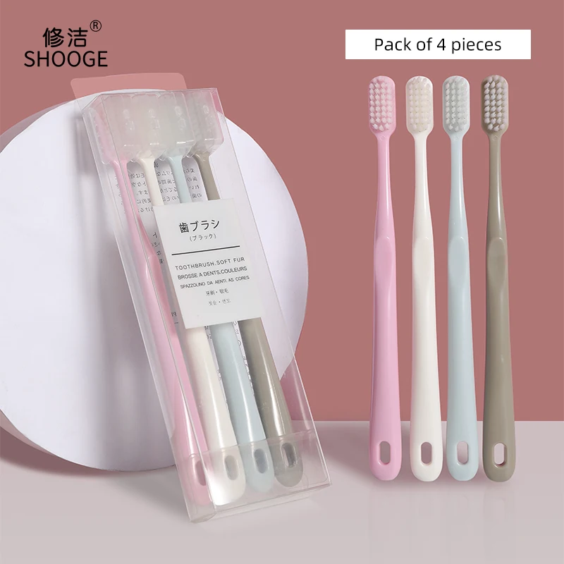 4 - Pack Adult Toothbrushes Soft Bristles Swan Neck Porcelain Handles Dust - proof Covers Hanging Hole Easy for Travel
4 - Pack Adult Toothbrushes Soft Bristles Swan Neck Porcelain Handles Dust - proof Covers Hanging Hole Easy for Travel