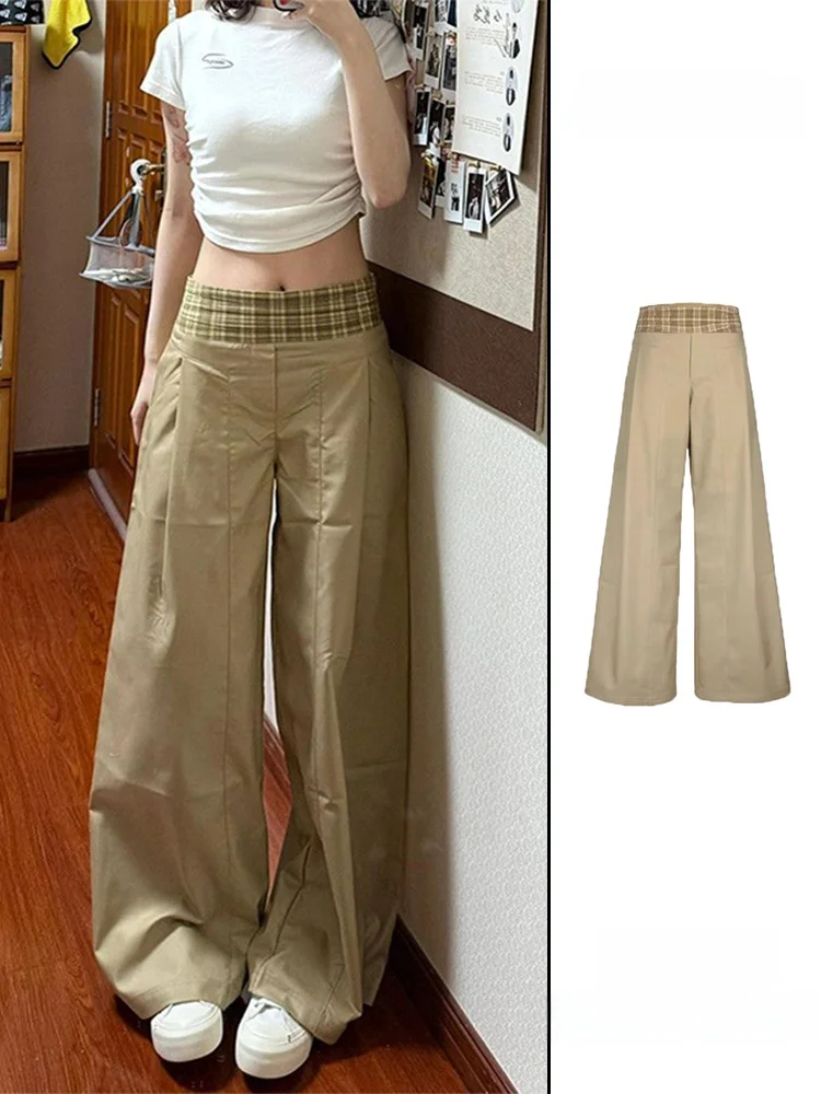 American Retro Khaki Plaid Loose Women's Casual Pants Summer Design Sensation Lazy Drape Wide Leg Pants High Waist Straight Leg
American Retro Khaki Plaid Loose Women's Casual Pants Summer Design Sensation Lazy Drape Wide Leg Pants High Waist Straight Leg