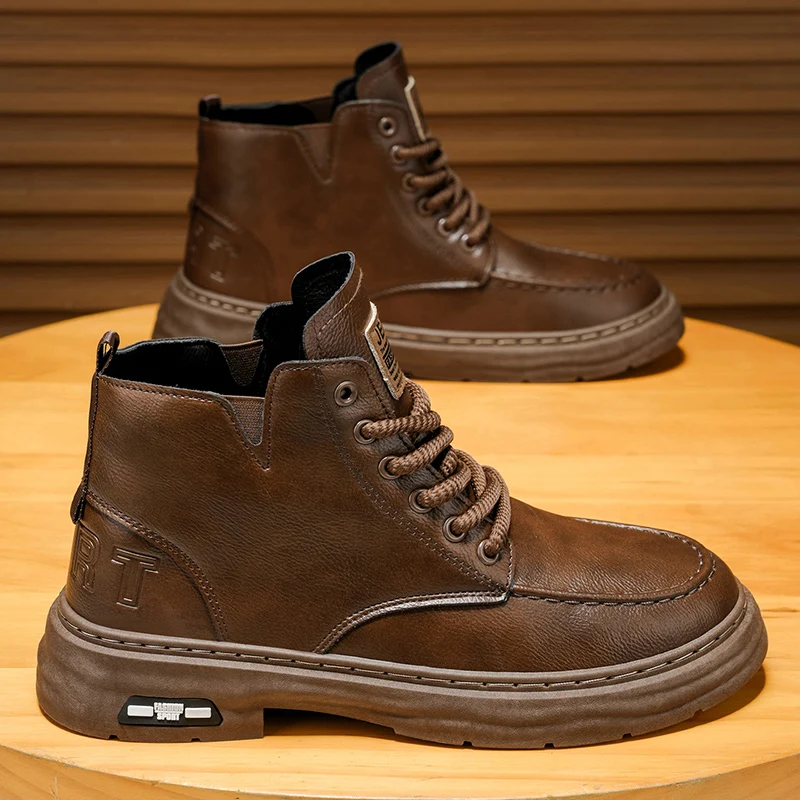 Hot Sale Brown Men's Motorcycle Boots Outdoor Casual Boots Men Comfort Leather Ankle Boots Man Platform Boots botas para hombre
Hot Sale Brown Men's Motorcycle Boots Outdoor Casual Boots Men Comfort Leather Ankle Boots Man Platform Boots botas para hombre