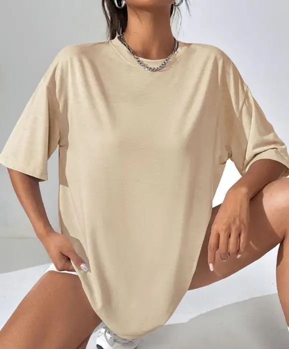 Summer Basic Solid Color Round Neck Loose T-Shirt for Women's Casual, Simple and Versatile Solid Color Short Sleeved T-Shirt
Summer Basic Solid Color Round Neck Loose T-Shirt for Women's Casual, Simple and Versatile Solid Color Short Sleeved T-Shirt