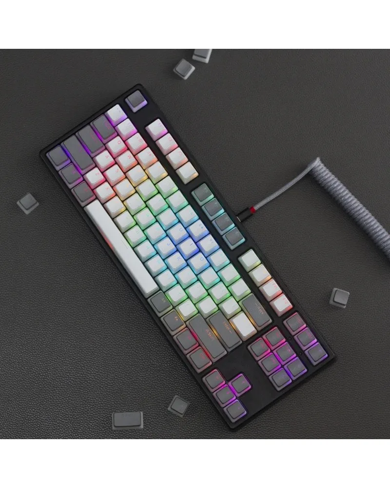 grey white gradient pbt dye sub keycaps full set oem profile for mechanical keyboards
grey white gradient pbt dye sub keycaps full set oem profile for mechanical keyboards