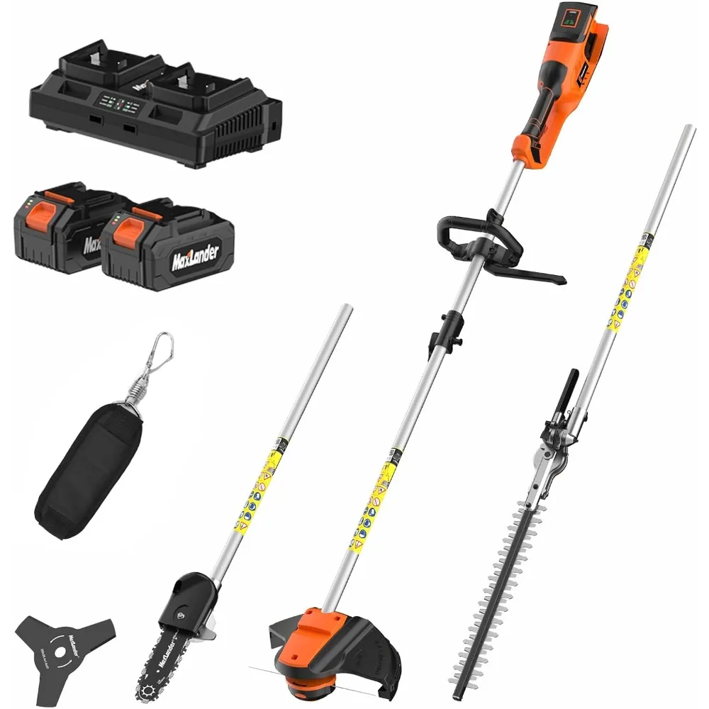 40V Hedge Trimmer, Weed Wacker Cordless, 8" Electric Pole Saw and Brush Cutter Blade, 4-in-1 Multi Garden Tools with 2 * 20V 4A
40V Hedge Trimmer, Weed Wacker Cordless, 8" Electric Pole Saw and Brush Cutter Blade, 4-in-1 Multi Garden Tools with 2 * 20V 4A