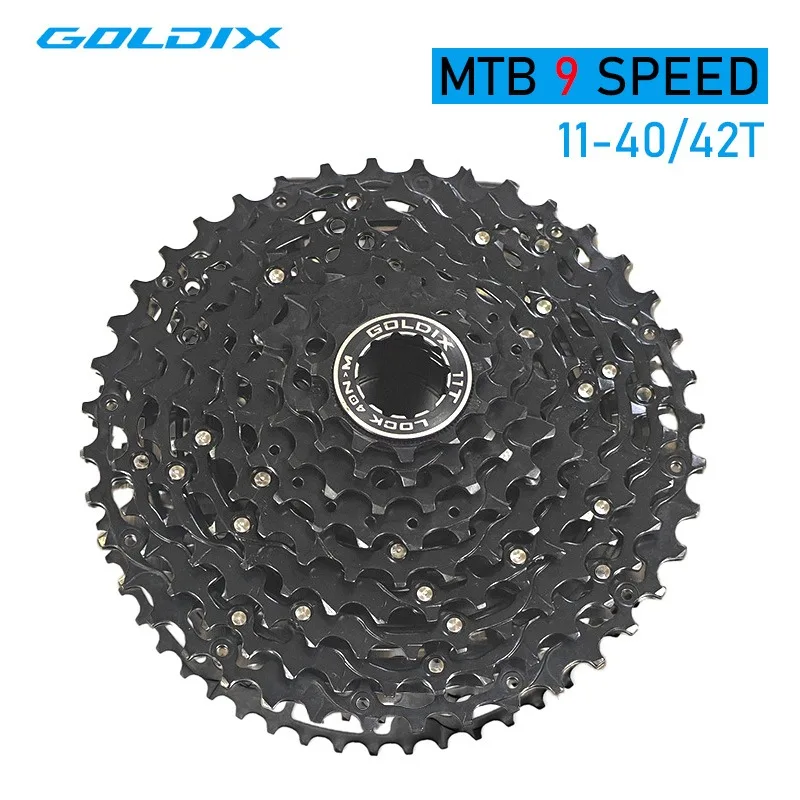 GOLDIX 9 speed cassette MTB Bicycle Freewheel 11 40T 11 42T sprocket 9-speed ultralight cassette hg for Shimano 9v cassette
GOLDIX 9 speed cassette MTB Bicycle Freewheel 11 40T 11 42T sprocket 9-speed ultralight cassette hg for Shimano 9v cassette