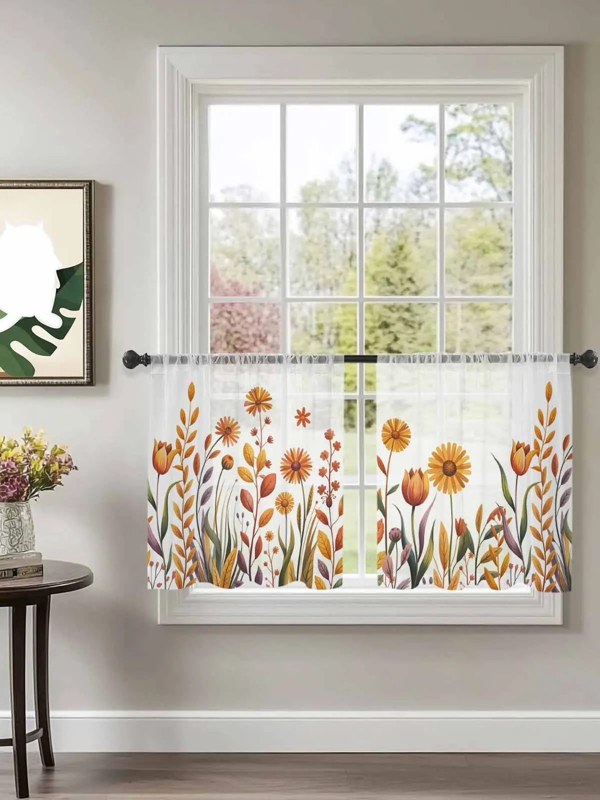 Watercolor Autumn Flower Tulle Curtains For Bedroom Children Living Room Decor Sheer Curtains
Watercolor Autumn Flower Tulle Curtains For Bedroom Children Living Room Decor Sheer Curtains