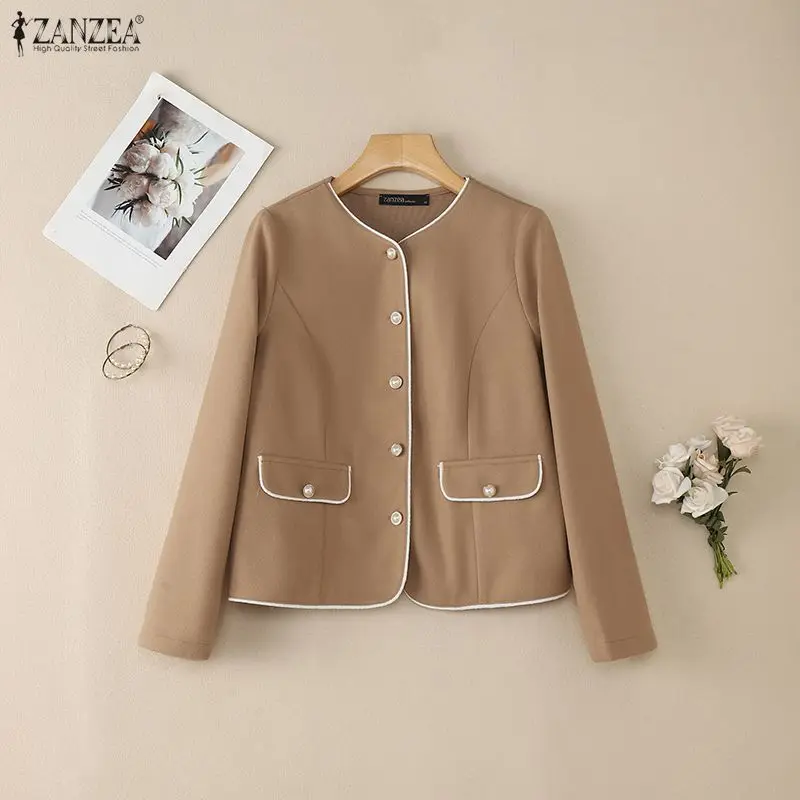 ZANZEA 2026, весенняя офисная верхняя одежда, женские лоскутные куртки, пальто, пиджаки с круглым вырезом и длинными рукавами, осенние женские рабочие пальто
ZANZEA 2026, весенняя офисная верхняя одежда, женские лоскутные куртки, пальто, пиджаки с круглым вырезом и длинными рукавами, осенние женские рабочие пальто