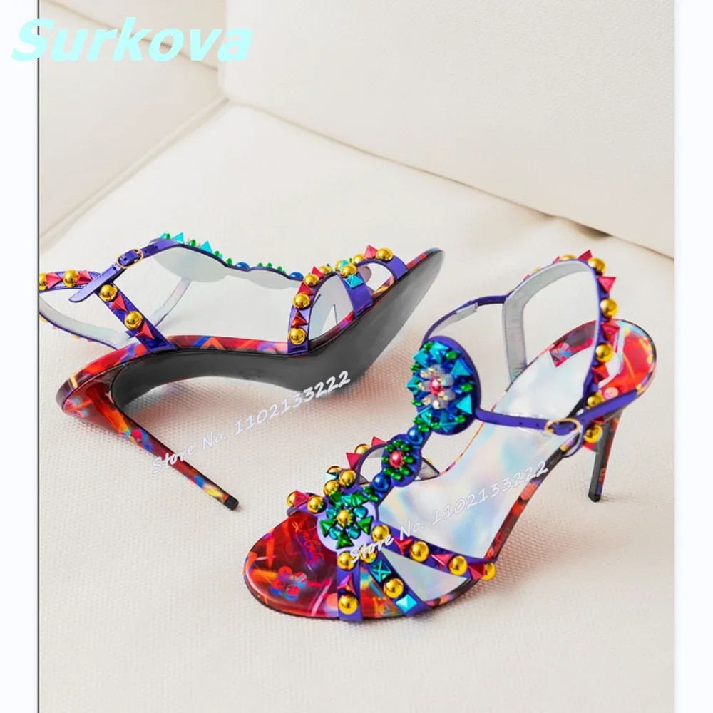 Mixed Colors Rivet Modern Sandals Round Open Toe Thin High Heels Ankle Buckle Strap Stilettos Summer Party Dress Women's Shoes
Mixed Colors Rivet Modern Sandals Round Open Toe Thin High Heels Ankle Buckle Strap Stilettos Summer Party Dress Women's Shoes