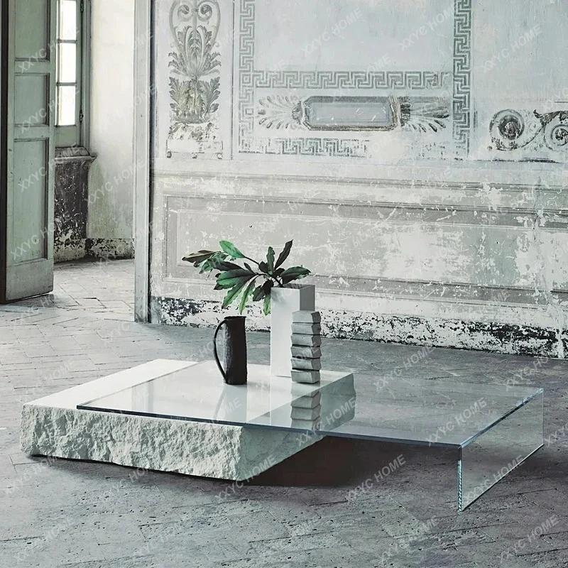 Natural Travertine Living Room Glass Coffee Table Artistic Sense Creative Design Simple Marble Tea Table
Natural Travertine Living Room Glass Coffee Table Artistic Sense Creative Design Simple Marble Tea Table
