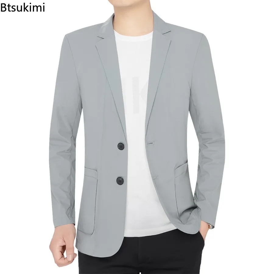 2026 New Summer Man Ice Silk Thin Blazers Jackets Solid Business Casual Suits Coats Fashion Male Sunscreen Quick Drying Blazers
2026 New Summer Man Ice Silk Thin Blazers Jackets Solid Business Casual Suits Coats Fashion Male Sunscreen Quick Drying Blazers