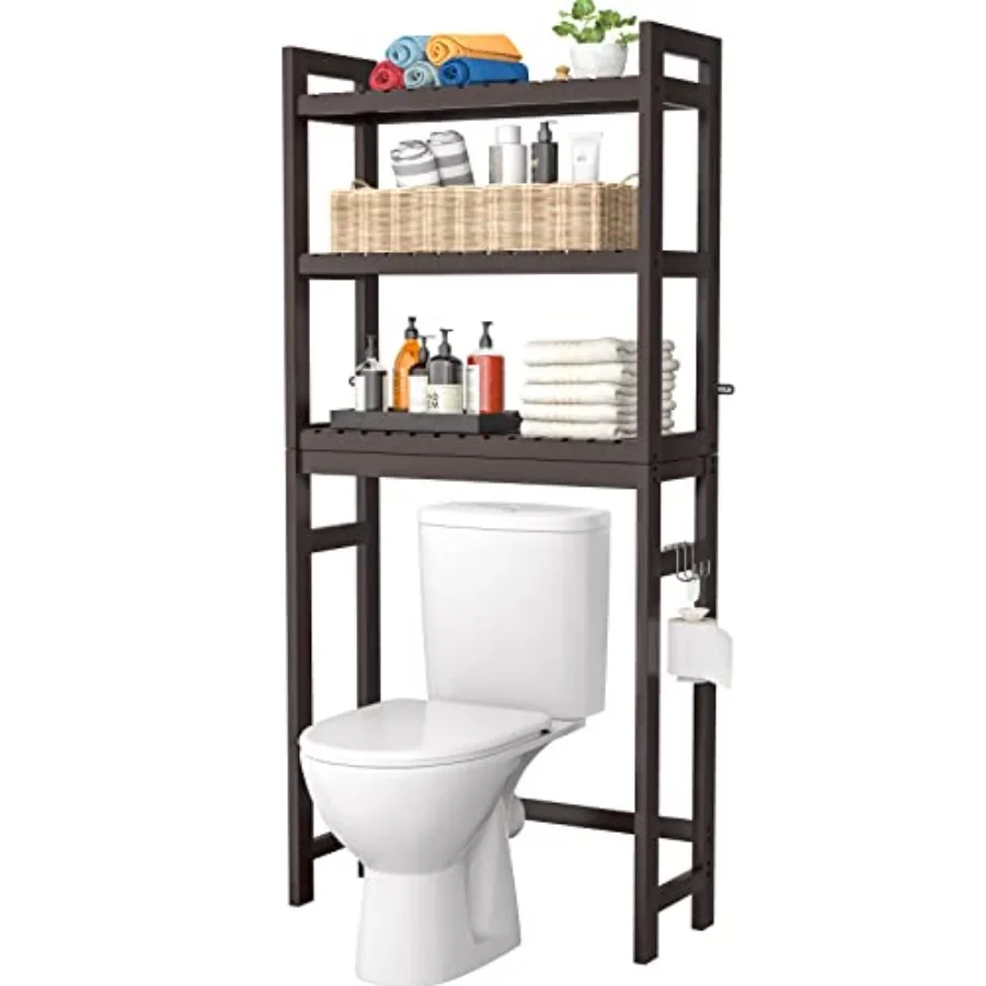 Over The Toilet Storage, Bamboo 3-Tier Over-The-Toilet Space Saver Organizer Rack, Stable Freestanding Above Toilet Stand with
Over The Toilet Storage, Bamboo 3-Tier Over-The-Toilet Space Saver Organizer Rack, Stable Freestanding Above Toilet Stand with
