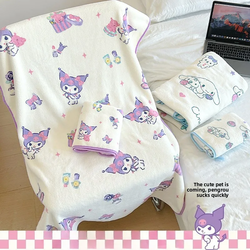 Cute Sanrio Cool Lomi Towel Printed Coral Velvet Plus Large Water Absorbent Quick Drying Cartoon Non shedding Hair Wipe
Cute Sanrio Cool Lomi Towel Printed Coral Velvet Plus Large Water Absorbent Quick Drying Cartoon Non shedding Hair Wipe
