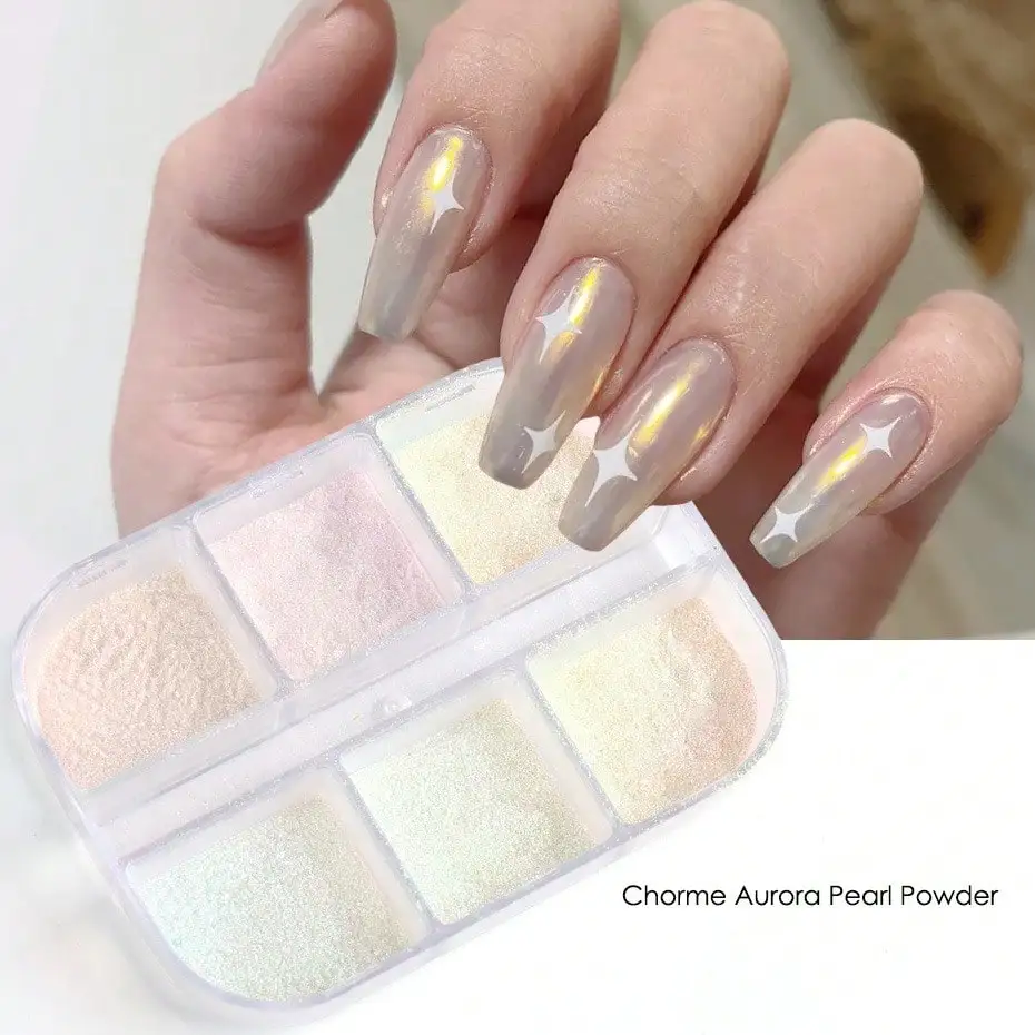 6 Grid Holographic Aurora Nail Powder Set Iridescent Mermaid Pearl Glitter DIY Nail Art Decor
6 Grid Holographic Aurora Nail Powder Set Iridescent Mermaid Pearl Glitter DIY Nail Art Decor