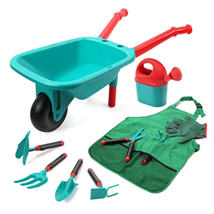 Gardening Tool Set Garden Toys with Wheelbarrow Watering Can Gardening Gloves Hand Rake Shovel Trowel Double Hoe Apron with Poc
Gardening Tool Set Garden Toys with Wheelbarrow Watering Can Gardening Gloves Hand Rake Shovel Trowel Double Hoe Apron with Poc