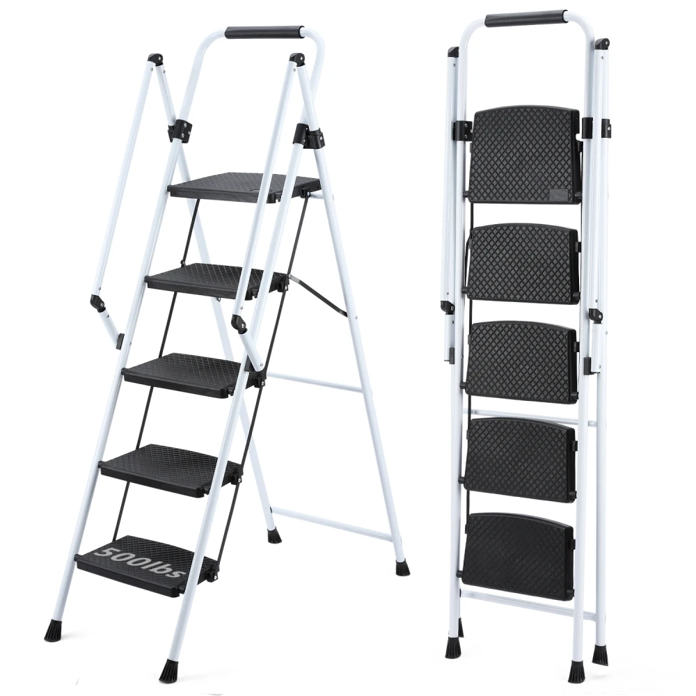Four step ladder, lightweight folding four step stool, wide anti slip pedal and safety handle, multi-purpose step ladder
Four step ladder, lightweight folding four step stool, wide anti slip pedal and safety handle, multi-purpose step ladder