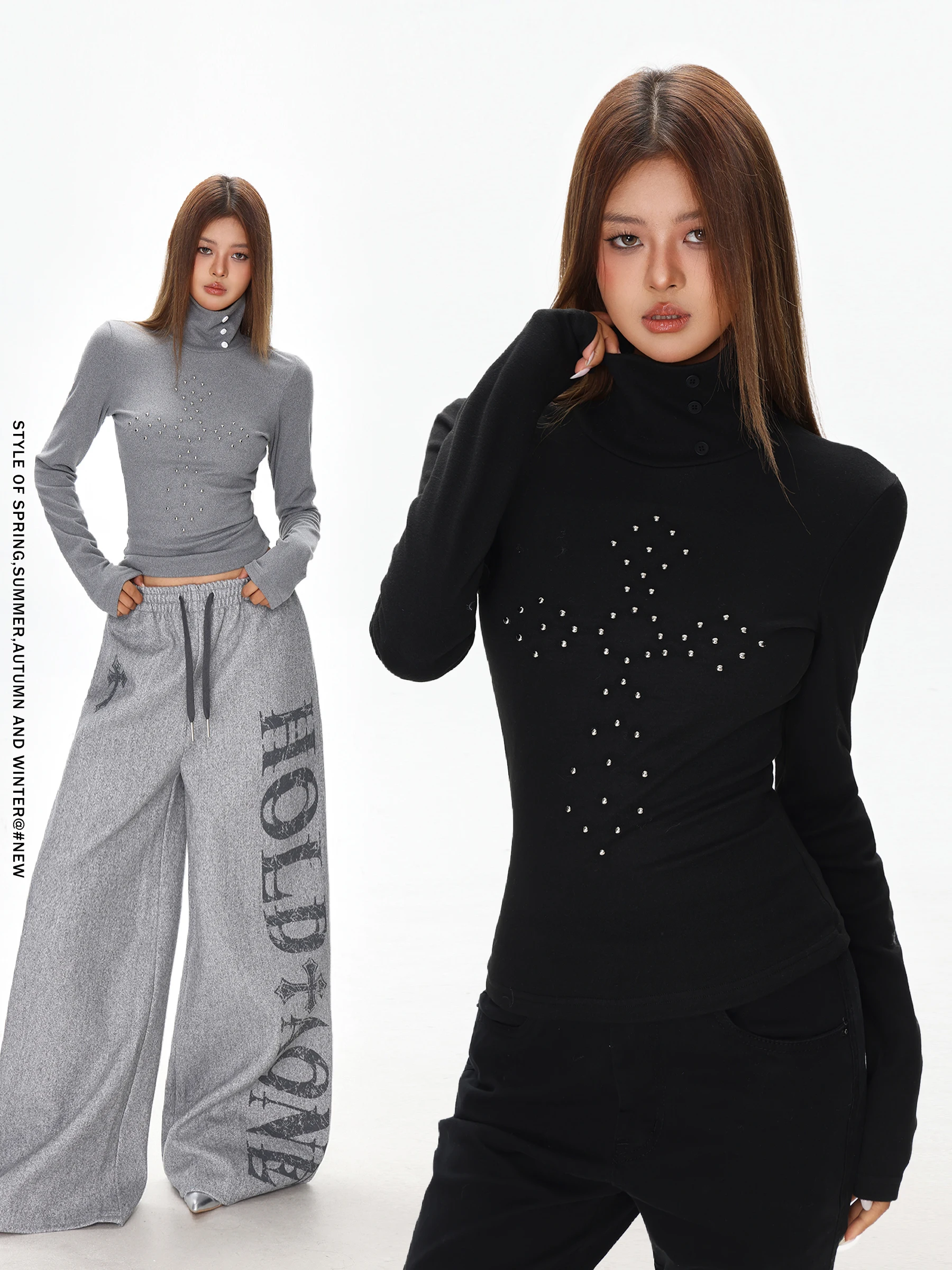 Женская зимняя термокофта в стиле ретро с высоким воротником, украшенная стразами, с длинными рукавами, облегающая, базовая модель
Женская зимняя термокофта в стиле ретро с высоким воротником, украшенная стразами, с длинными рукавами, облегающая, базовая модель