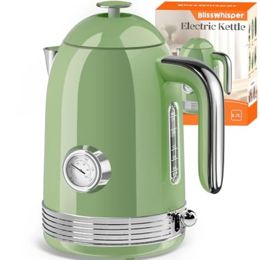 1.7L Electric Tea Kettle with Thermometer, 1500W Retro Stainless Steel Hot Water Kettle, Fast Boil Cordless Electric Kettle, Au
1.7L Electric Tea Kettle with Thermometer, 1500W Retro Stainless Steel Hot Water Kettle, Fast Boil Cordless Electric Kettle, Au