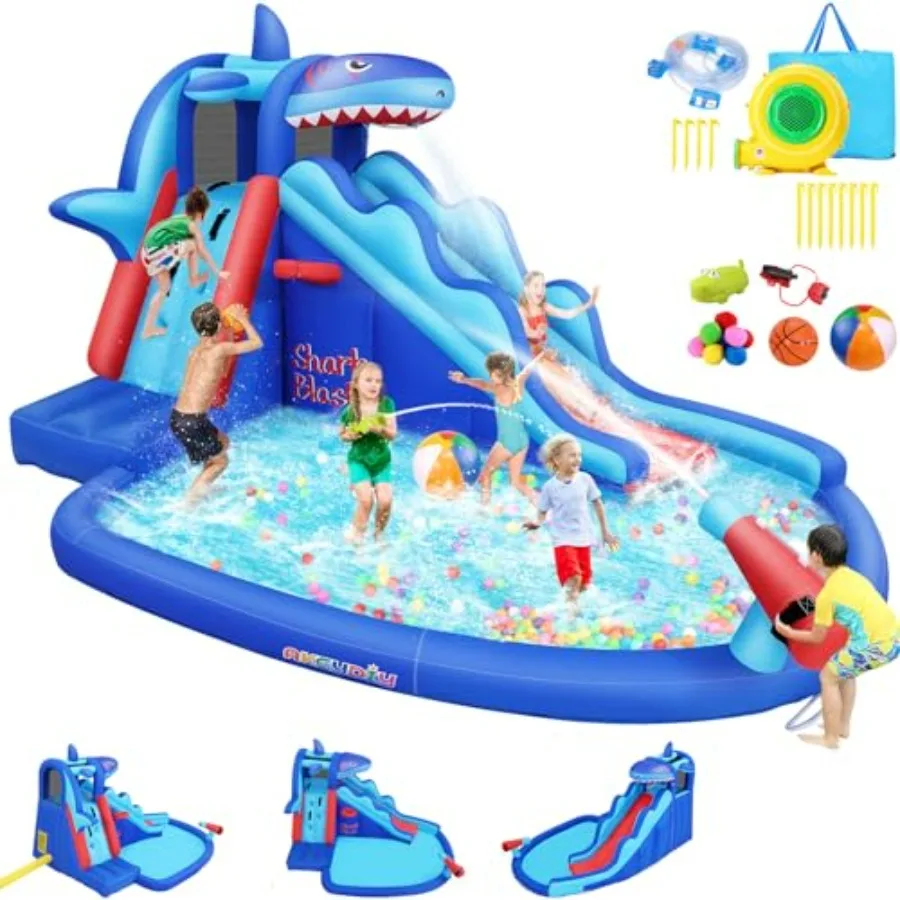 Inflatable Water Slides for with Climbing Wall Basketball Rim Splash Pool Water Cannon Blow Up Water Slides for Backyard Use Bo
Inflatable Water Slides for with Climbing Wall Basketball Rim Splash Pool Water Cannon Blow Up Water Slides for Backyard Use Bo