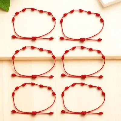 6Pcs Red Knot Bracelet Adjustable Braided Rope Wristband for Christmas New Year Birthday Valentine Gift Fashion Hand Chain
6Pcs Red Knot Bracelet Adjustable Braided Rope Wristband for Christmas New Year Birthday Valentine Gift Fashion Hand Chain