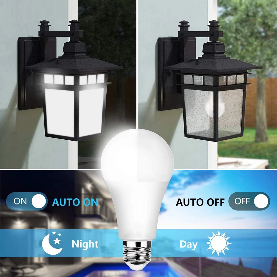 LED Sensor Light Bulb E27 AC 220V AC 110V Dusk To Dawn Lights Bulb 9W 12W 15W Day Night Lamp For Home Outdoor Garden Lighting
LED Sensor Light Bulb E27 AC 220V AC 110V Dusk To Dawn Lights Bulb 9W 12W 15W Day Night Lamp For Home Outdoor Garden Lighting