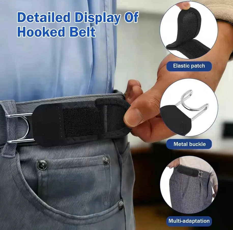 Functional Metal Buckleless Belts Hook Velcro Waist Buckle Comfortable Metal Hook Adjustable Elastic Waist Belt Outdoor Work EDC
Functional Metal Buckleless Belts Hook Velcro Waist Buckle Comfortable Metal Hook Adjustable Elastic Waist Belt Outdoor Work EDC