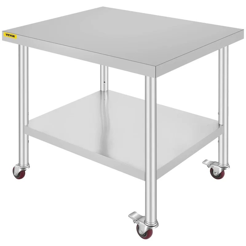 Stainless Steel Kitchen Prep Table With 4 Caster Wheels Backsplash Loads Up to 100KG-300KG for Home Storage Rack Dining
Stainless Steel Kitchen Prep Table With 4 Caster Wheels Backsplash Loads Up to 100KG-300KG for Home Storage Rack Dining