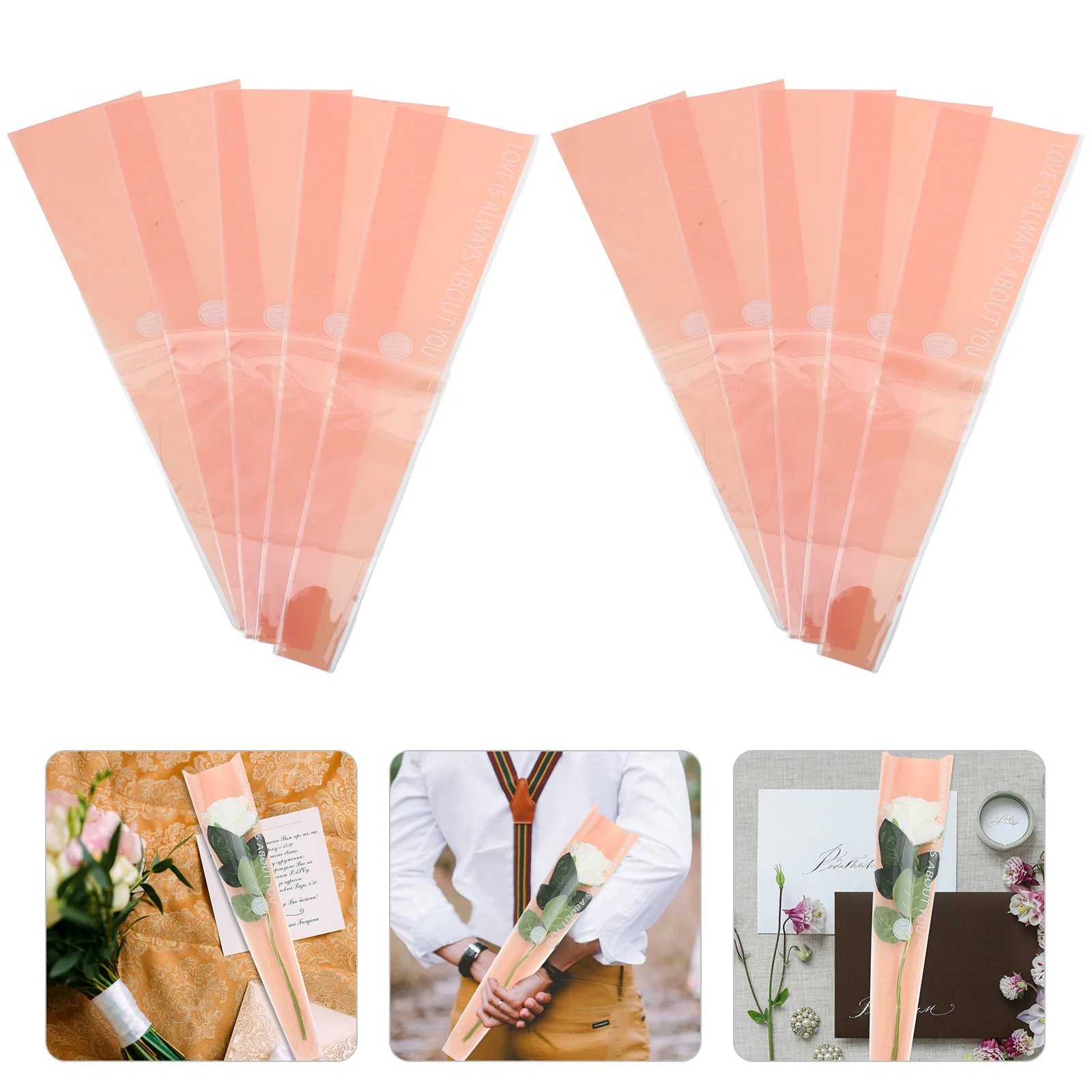 100 Pcs Single Bouquet Package Flower Wrapping Cover Floral Arrangement Sleeve Clear Paper Packaging Bag for Rose Packing
100 Pcs Single Bouquet Package Flower Wrapping Cover Floral Arrangement Sleeve Clear Paper Packaging Bag for Rose Packing