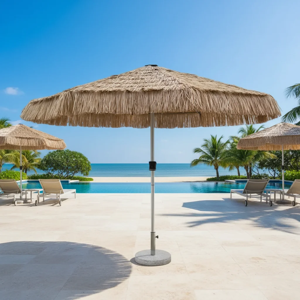 Natural Color Hawaii Hula Tiki Artificial Straw Thatched Beach Umbrella Synthetic Palm Leaf Roof Thatch Umbrella
Natural Color Hawaii Hula Tiki Artificial Straw Thatched Beach Umbrella Synthetic Palm Leaf Roof Thatch Umbrella