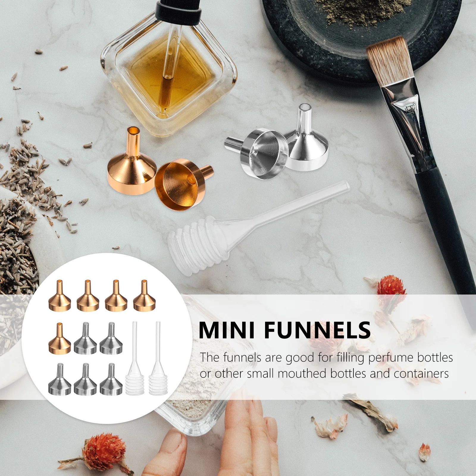 12pcs Mini Funnels For Essential Oils Refilling Small Mouthed Bottles Liquid Transfer Aluminum Filling Tools Crafts
12pcs Mini Funnels For Essential Oils Refilling Small Mouthed Bottles Liquid Transfer Aluminum Filling Tools Crafts