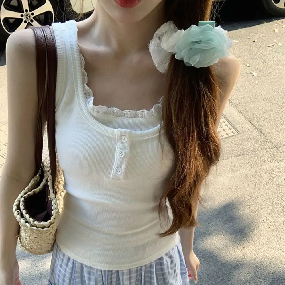 Fashion Round Neck Slim Y2k Crop Top Lace Vest Summer Sleeveless Camisole Women Sweet Spicy Girl Fake Two Pieces Top Lady
Fashion Round Neck Slim Y2k Crop Top Lace Vest Summer Sleeveless Camisole Women Sweet Spicy Girl Fake Two Pieces Top Lady