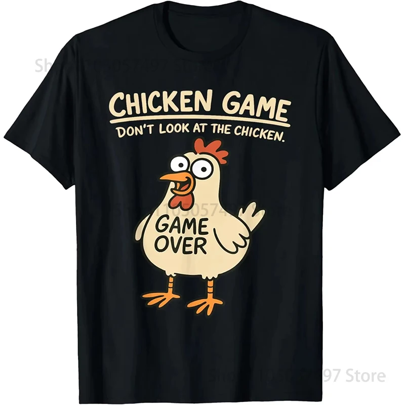 Chicken Game Don't Look At The Chicken Funny Chicken T-Shirt Custom Printed Graphic T Shirt Mens Clothing Ropa Hombre
Chicken Game Don't Look At The Chicken Funny Chicken T-Shirt Custom Printed Graphic T Shirt Mens Clothing Ropa Hombre
