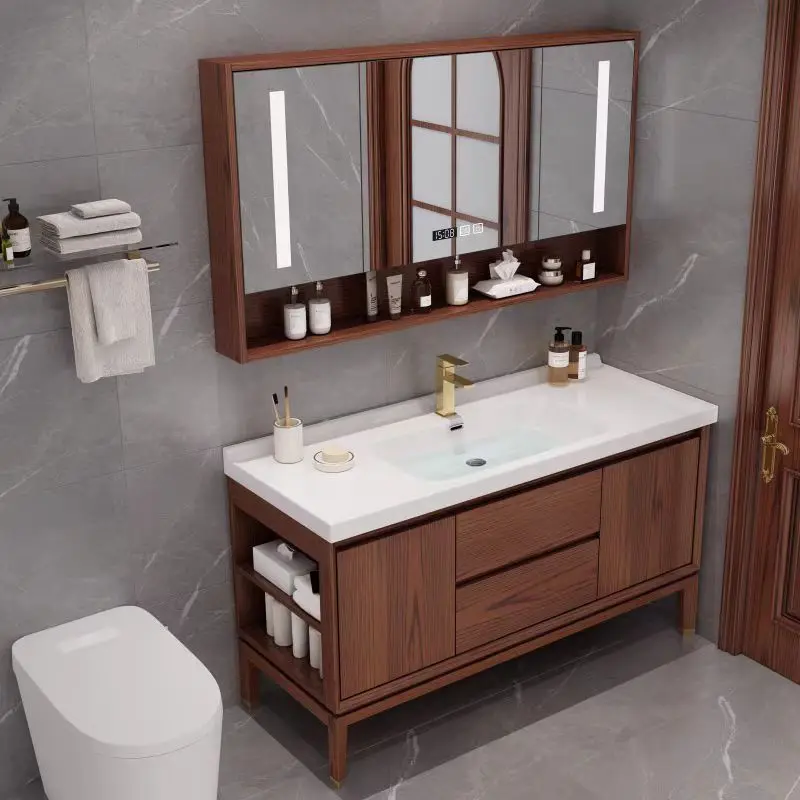 Red Oak Chinese Bathroom Cabinet American Solid Wood Bathroom Cabinet Ceramic Integrated Basin
Red Oak Chinese Bathroom Cabinet American Solid Wood Bathroom Cabinet Ceramic Integrated Basin