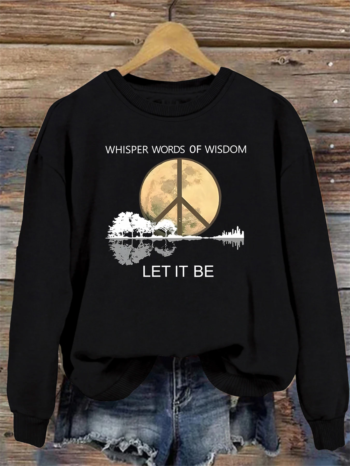 The Moon print washed sweatshirt, crew neck casual washed sweatshirt for winter & fall, women's clothing
The Moon print washed sweatshirt, crew neck casual washed sweatshirt for winter & fall, women's clothing
