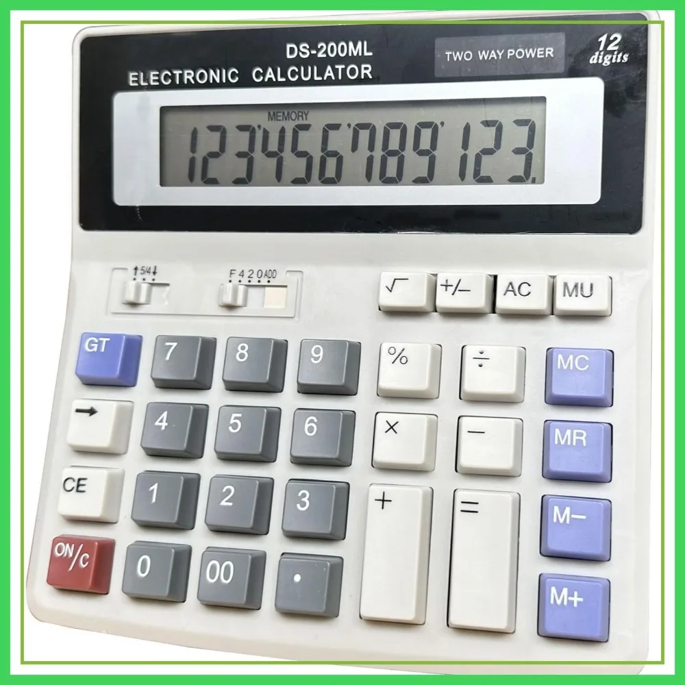 12 Digit Desktop Calculator with Large LCD Display, Dual Power, Big Buttons for Office, School, Home, Grey
12 Digit Desktop Calculator with Large LCD Display, Dual Power, Big Buttons for Office, School, Home, Grey