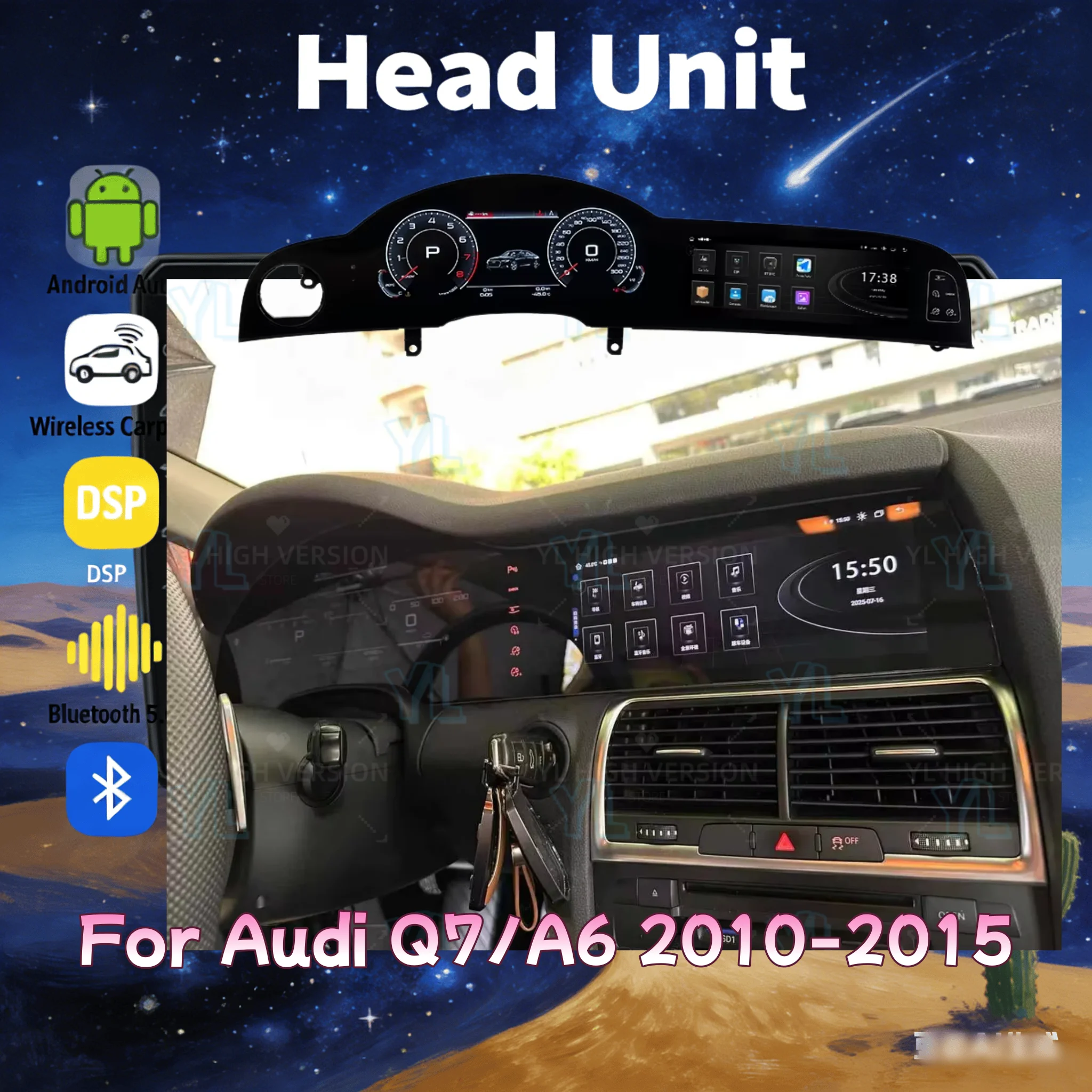 Android 13 12.3 Inch Dual HD Screen For Audi Q7/A6 2010-2015 CarPlay Update Car Radio Head Unit Cockpit Speedometer Odometer 4G
Android 13 12.3 Inch Dual HD Screen For Audi Q7/A6 2010-2015 CarPlay Update Car Radio Head Unit Cockpit Speedometer Odometer 4G