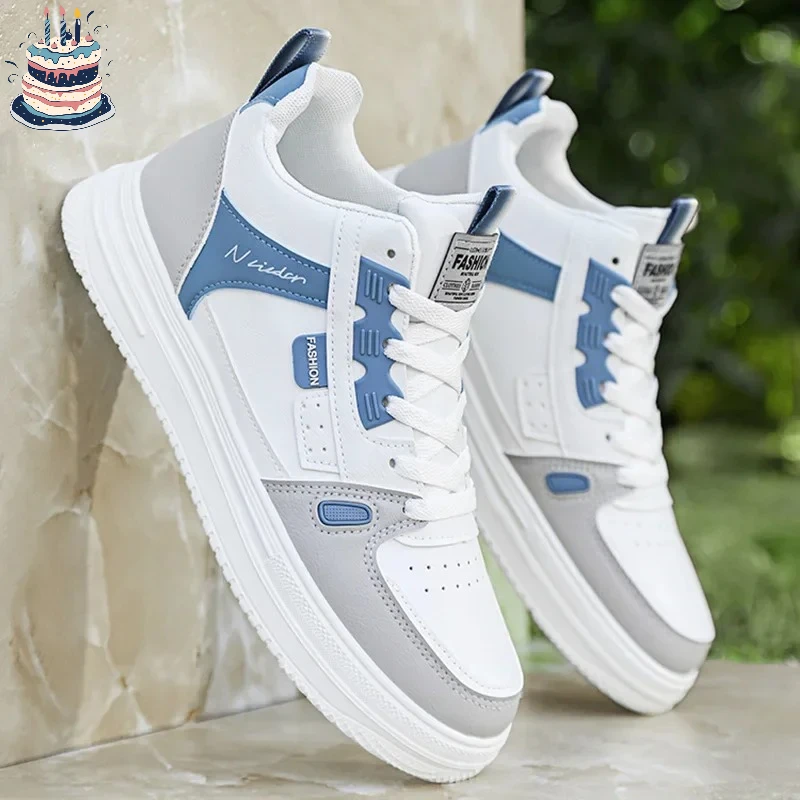 Men's High-Top Breathable Summer Casual Shoes Versatile White Sneakers Trendy Rubber Outsole Grid Lining Comfortable Fit
Men's High-Top Breathable Summer Casual Shoes Versatile White Sneakers Trendy Rubber Outsole Grid Lining Comfortable Fit