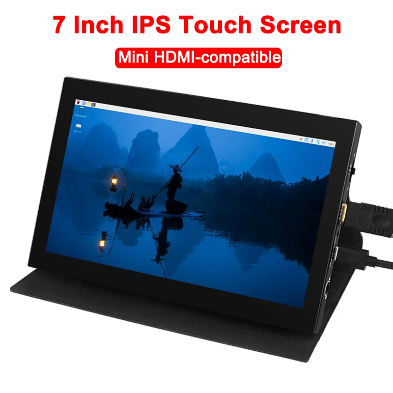 7 Inch IPS Port Dispaly 1024*600 Touch Screen with Leather Bracket Shell Mini HDMI-compatible Mini PC Monitor for Raspberry Pi
7 Inch IPS Port Dispaly 1024*600 Touch Screen with Leather Bracket Shell Mini HDMI-compatible Mini PC Monitor for Raspberry Pi