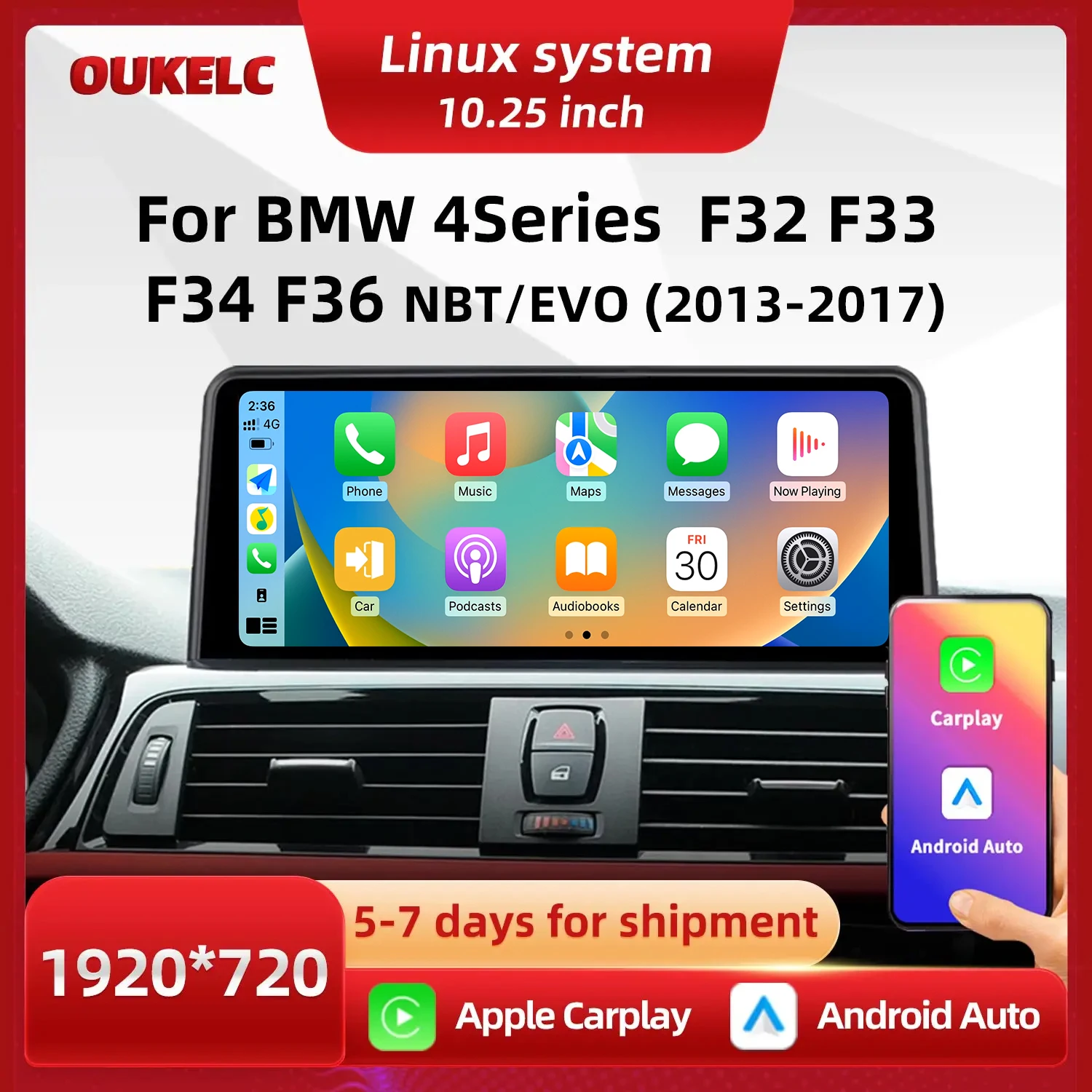 Android Auto Wireless Carplay For BMW 4 Series F32 F33 F34 F36 Multimedia Video Player Car Radio Stereo Display Navigation Linux
Android Auto Wireless Carplay For BMW 4 Series F32 F33 F34 F36 Multimedia Video Player Car Radio Stereo Display Navigation Linux