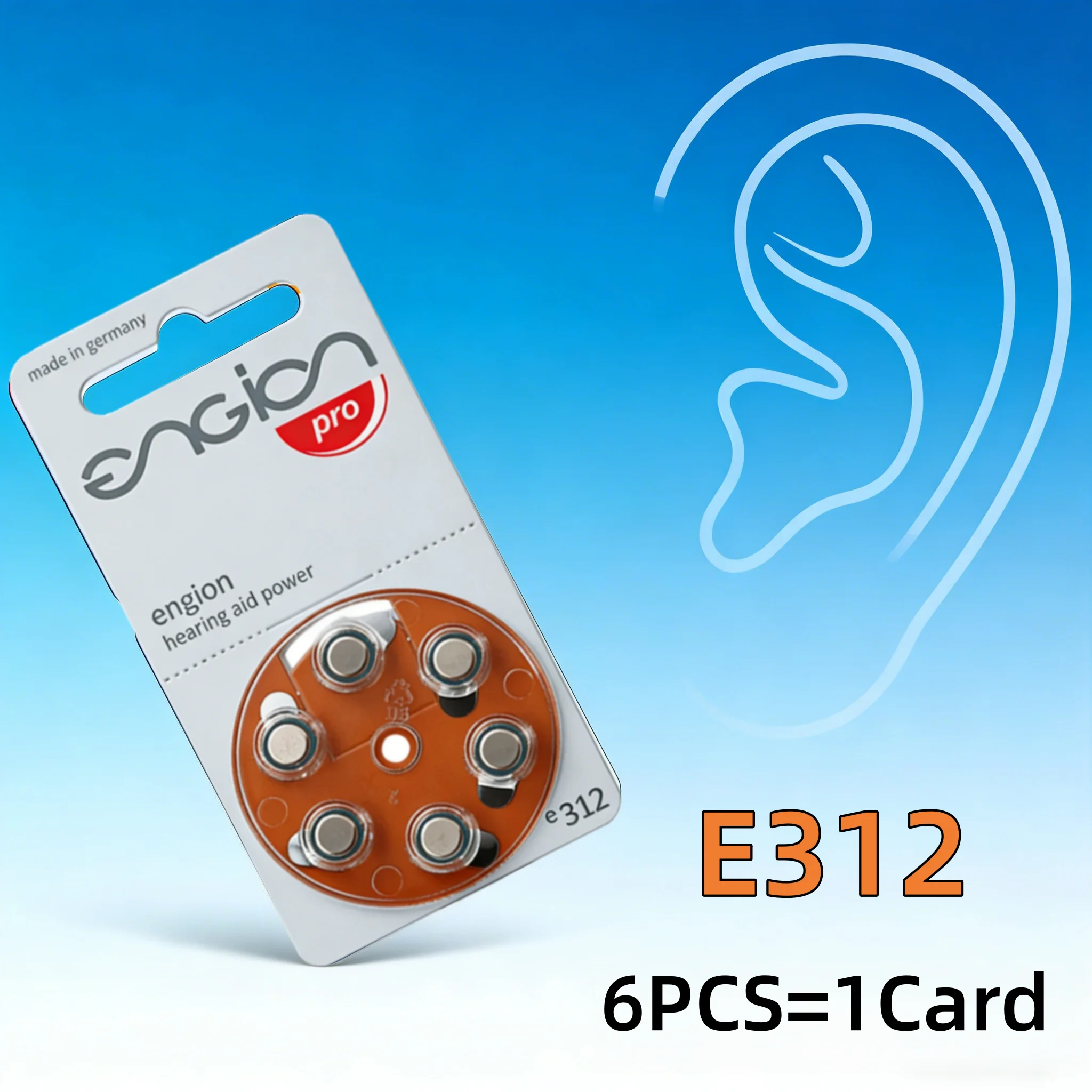 6-60 PCS 1.45V Engion High Performance Hearing Aid BatteriesPR41 Type 312 Battery for CIC BTE Hearing aids
6-60 PCS 1.45V Engion High Performance Hearing Aid BatteriesPR41 Type 312 Battery for CIC BTE Hearing aids