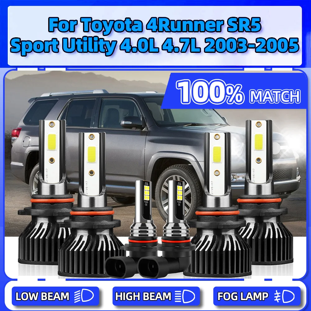 LED Headlight 60000LM Turbo Auto Front Lamps 6000K Car Fog Lights For Toyota 4Runner SR5 Sport Utility 4.0L 4.7L 2003 2004 2005
LED Headlight 60000LM Turbo Auto Front Lamps 6000K Car Fog Lights For Toyota 4Runner SR5 Sport Utility 4.0L 4.7L 2003 2004 2005
