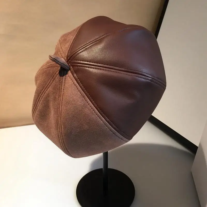 Vintage Octagonal Cap Suede Nap Fabric PU Patchwork Berets Spring Autumn Elegant Ladies Outdoor Casual Warm Pumpkin Artist Cap
Vintage Octagonal Cap Suede Nap Fabric PU Patchwork Berets Spring Autumn Elegant Ladies Outdoor Casual Warm Pumpkin Artist Cap