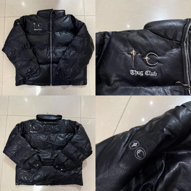 Real Photo Stock Thug Club Leather Jacket High Quality Star Moon Logo Winter Thickened Thermal Outerwear Cotton-padded Coats
Real Photo Stock Thug Club Leather Jacket High Quality Star Moon Logo Winter Thickened Thermal Outerwear Cotton-padded Coats