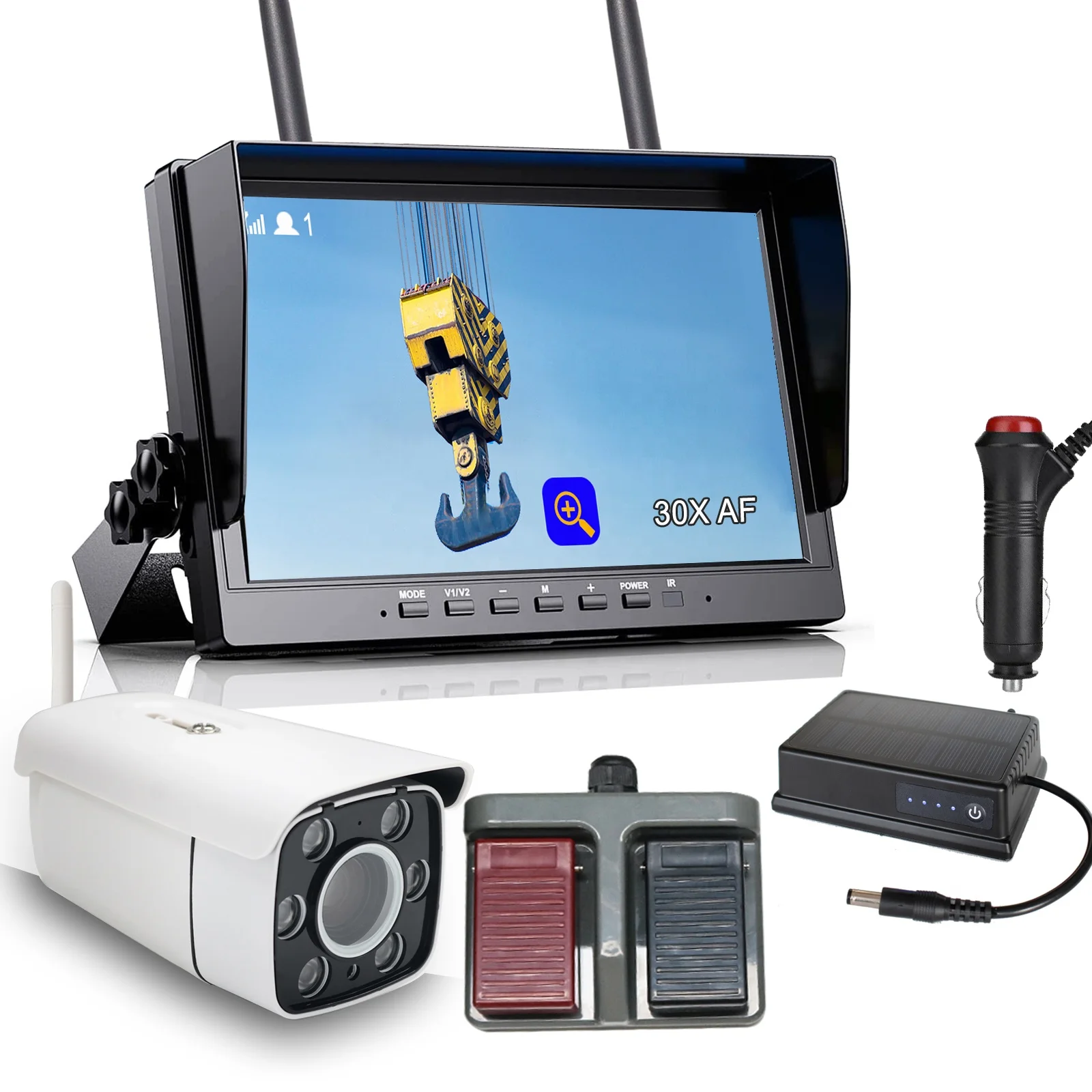 IPoster 10.1in HD DVR IPS Monitor 30x Zoom Wireless Crane Tower Caravan Camera With Pedal Control Box Backup Reverse Camera Kit
IPoster 10.1in HD DVR IPS Monitor 30x Zoom Wireless Crane Tower Caravan Camera With Pedal Control Box Backup Reverse Camera Kit