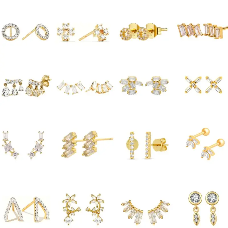 925 Sterling Silver Needle Multi-Style Geometric Zircon Metal Stud Earrings for Women Shiny Crystal Gold Earrings 2024 Jewelry
925 Sterling Silver Needle Multi-Style Geometric Zircon Metal Stud Earrings for Women Shiny Crystal Gold Earrings 2024 Jewelry