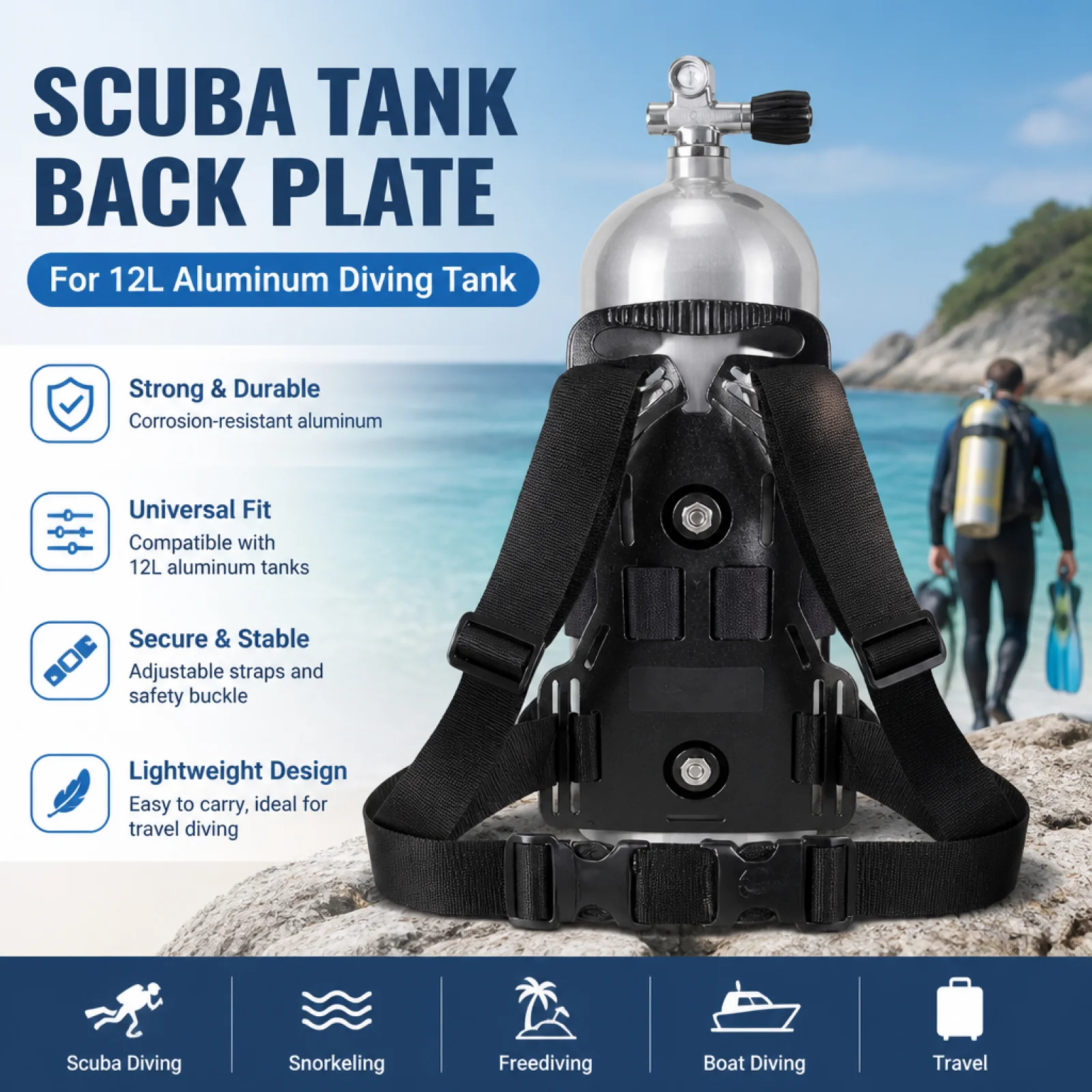 Diving Tank Backpack Scuba Tank Holder Diving Cylinder Bottle Bracket Backpack for Saltwater
Diving Tank Backpack Scuba Tank Holder Diving Cylinder Bottle Bracket Backpack for Saltwater