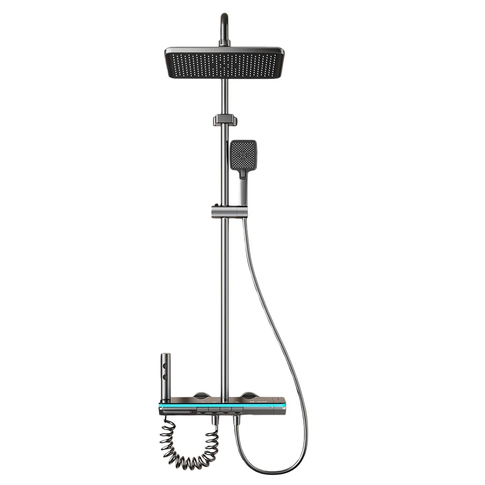 xx-Luxury Modern Gray Shower Head Set Slide Bar Brushed Aluminum Construction Pressure-Boosting Technology Rain Soft Spray^
xx-Luxury Modern Gray Shower Head Set Slide Bar Brushed Aluminum Construction Pressure-Boosting Technology Rain Soft Spray^