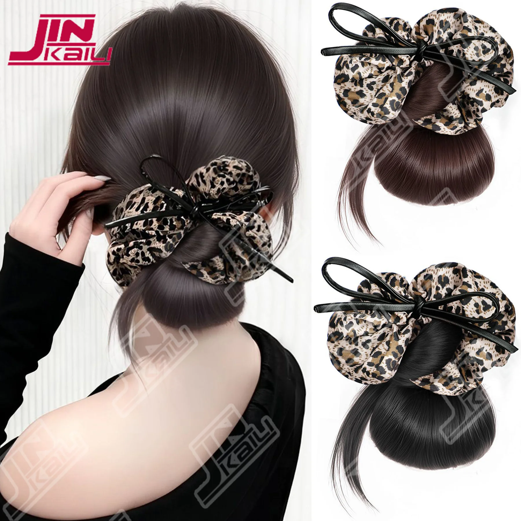 JKL New Synthetic Hair Bun Claw Clip Leopard Print with Hair Tie Wig Hair Clip Bow leopard print low tie meatballs
JKL New Synthetic Hair Bun Claw Clip Leopard Print with Hair Tie Wig Hair Clip Bow leopard print low tie meatballs