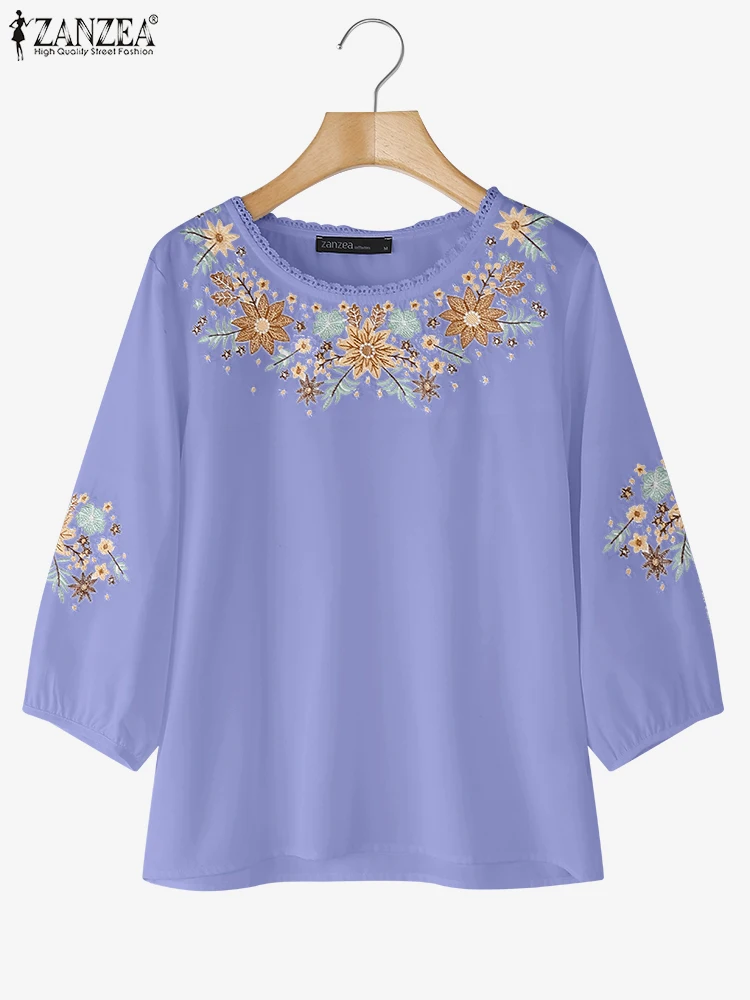 Summer Floral Printed Blouses Women Half Lantern Sleeve Tops Vintage O Neck Blusas 2025 ZANZEA Oversized Loose Casual Tunics
Summer Floral Printed Blouses Women Half Lantern Sleeve Tops Vintage O Neck Blusas 2025 ZANZEA Oversized Loose Casual Tunics