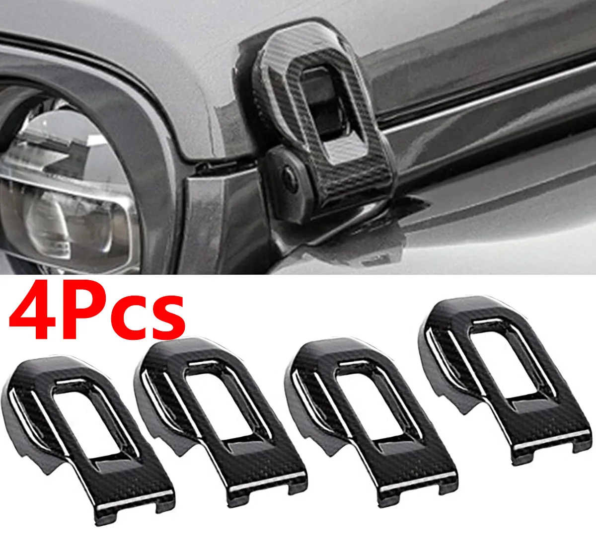 4Pcs Carbon Fiber Car Hood Lock Latch Buckle Cover Decor Bracket Stickers Trim Fixed Hood Brackets For Jeep Wrangler JL JT 18+
4Pcs Carbon Fiber Car Hood Lock Latch Buckle Cover Decor Bracket Stickers Trim Fixed Hood Brackets For Jeep Wrangler JL JT 18+
