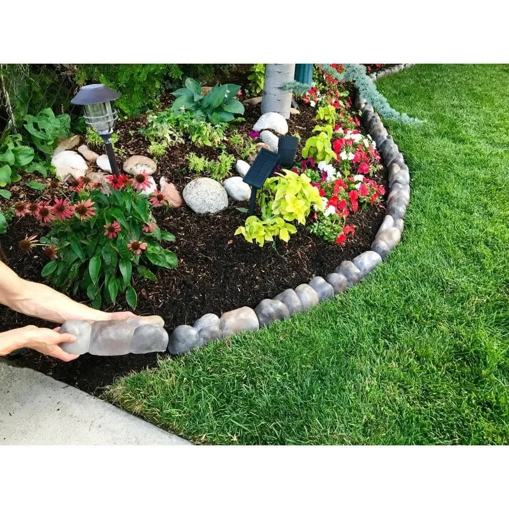 Multi-Colored Concrete Overlapping RIVER ROCK Edging Imitation stone appearance adds a natural minimalist aesthetic to garden
Multi-Colored Concrete Overlapping RIVER ROCK Edging Imitation stone appearance adds a natural minimalist aesthetic to garden