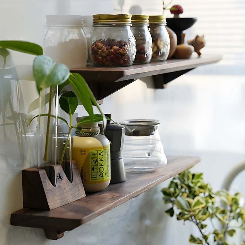 Black Walnut Wood Floating Shelf Wall-Mounted Storage Rack for Living Room Multi Functional One Word Shelf Home Storage Solution
Black Walnut Wood Floating Shelf Wall-Mounted Storage Rack for Living Room Multi Functional One Word Shelf Home Storage Solution