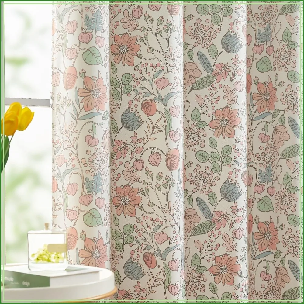Pink Floral Blackout Curtains for Bedroom, Cottagecore Botanical Room Darkening Drapes 84 Inch 2 Panels
Pink Floral Blackout Curtains for Bedroom, Cottagecore Botanical Room Darkening Drapes 84 Inch 2 Panels